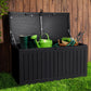 Gardeon Outdoor Storage Box Container Garden Toy Indoor Tool Chest Sheds 270L Black