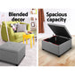Artiss Storage Ottoman Blanket Box Linen Foot Stool Chest Couch Bench Toy Grey