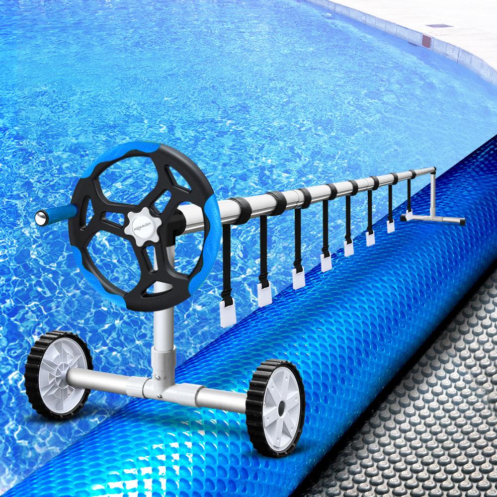 Aquabuddy Swimming Pool Cover Pool Roller Wheel Solar Blanket 500 Micron 11X4.8m