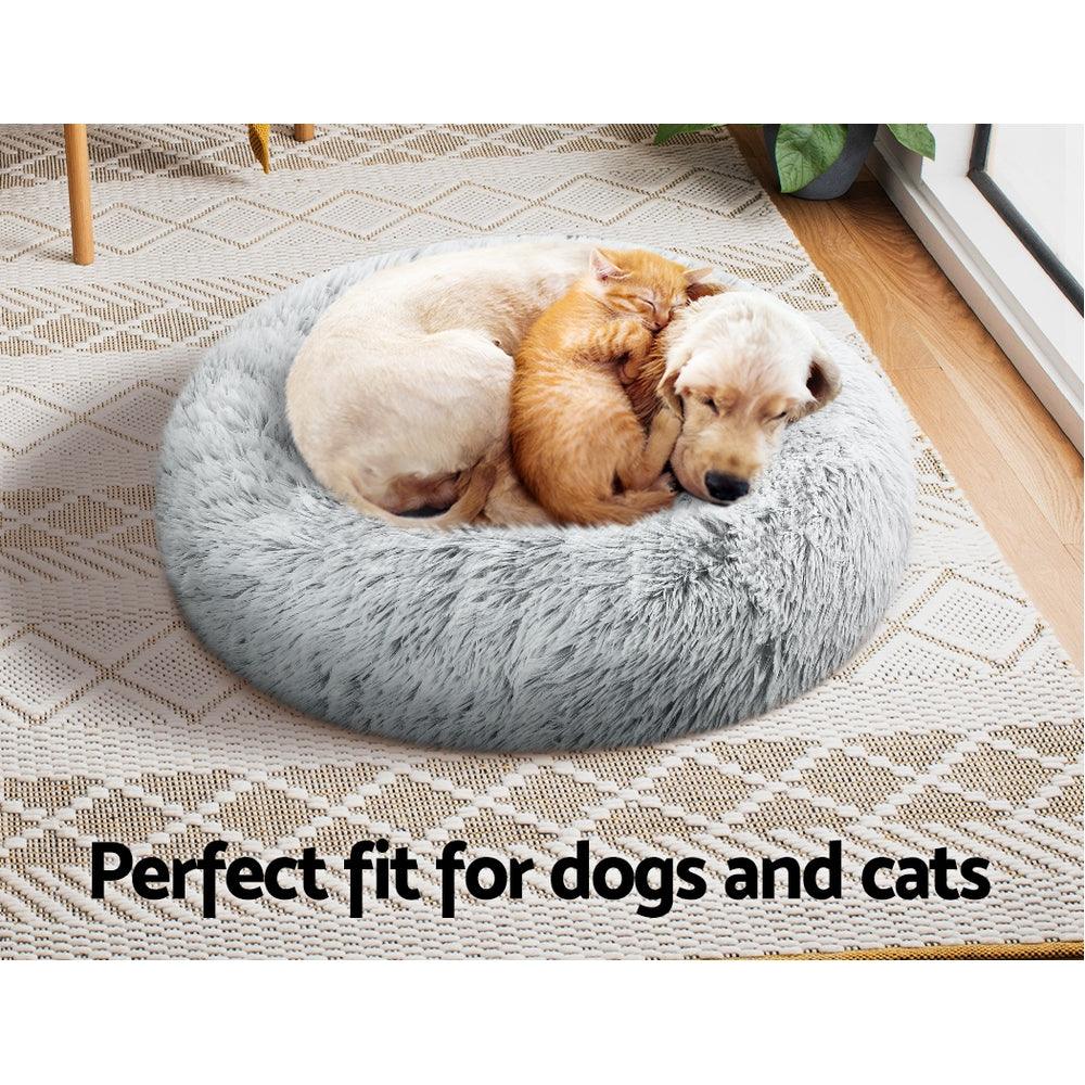 i.Pet Pet bed Dog Cat Calming Pet bed Small 60cm Charcoal Sleeping Comfy Cave Washable