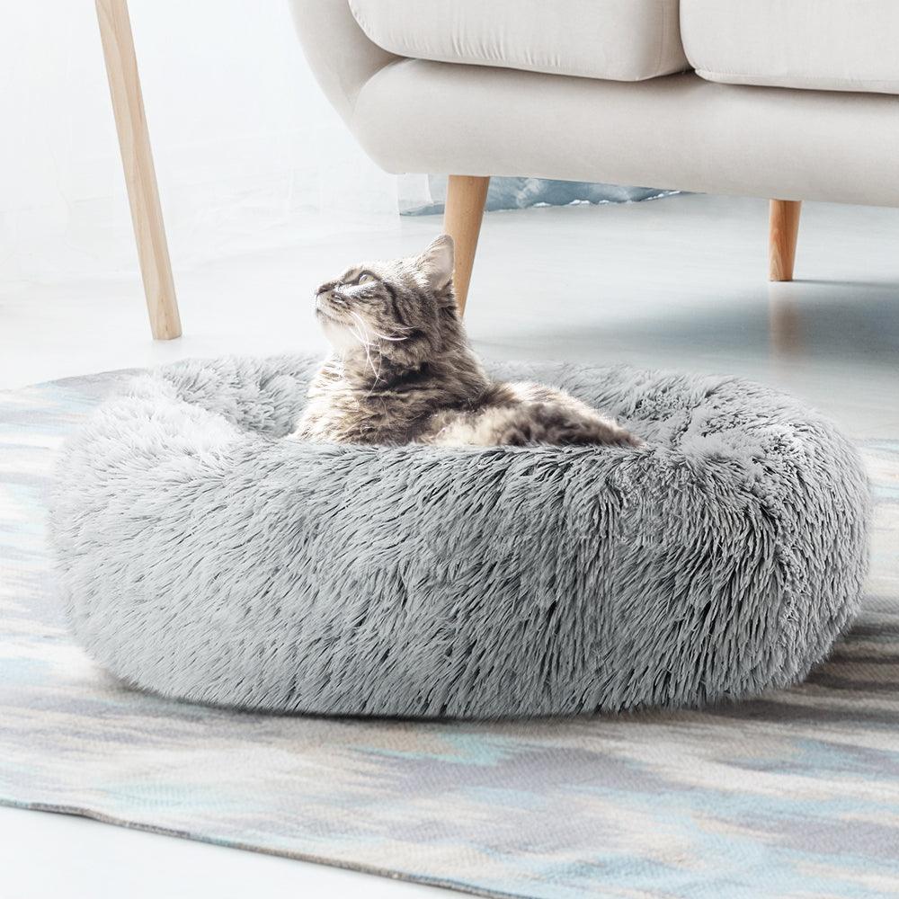 i.Pet Pet bed Dog Cat Calming Pet bed Medium 75cm Charcoal Sleeping Comfy Cave Washable
