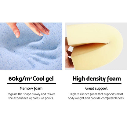 Giselle Bedding 2X Memory Foam Wedge Pillow Neck Back Support with Cover Waterproof Blue
