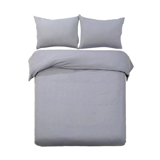 Giselle Bedding King Size Classic Quilt Cover Set - Grey