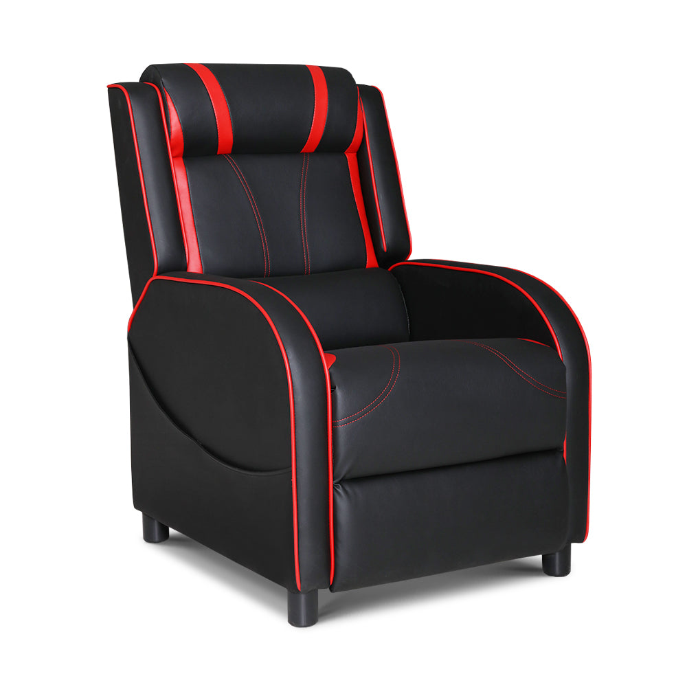Artiss Recliner Chair Gaming Racing Armchair Lounge Sofa Chairs Leather Black