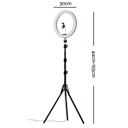 Embellir LED Ring Light 12" 5500K Dimmable Diva Diffuser With Stand Make Up