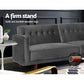 Artiss Sofa Bed Lounge 3 Seater Futon Couch Recline Chair Wood 195cm Velvet Grey