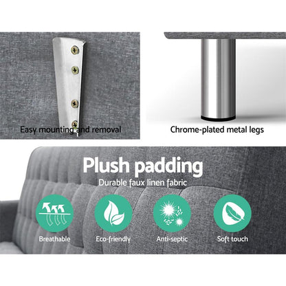 Artiss Modular Fabric Sofa Bed - Grey