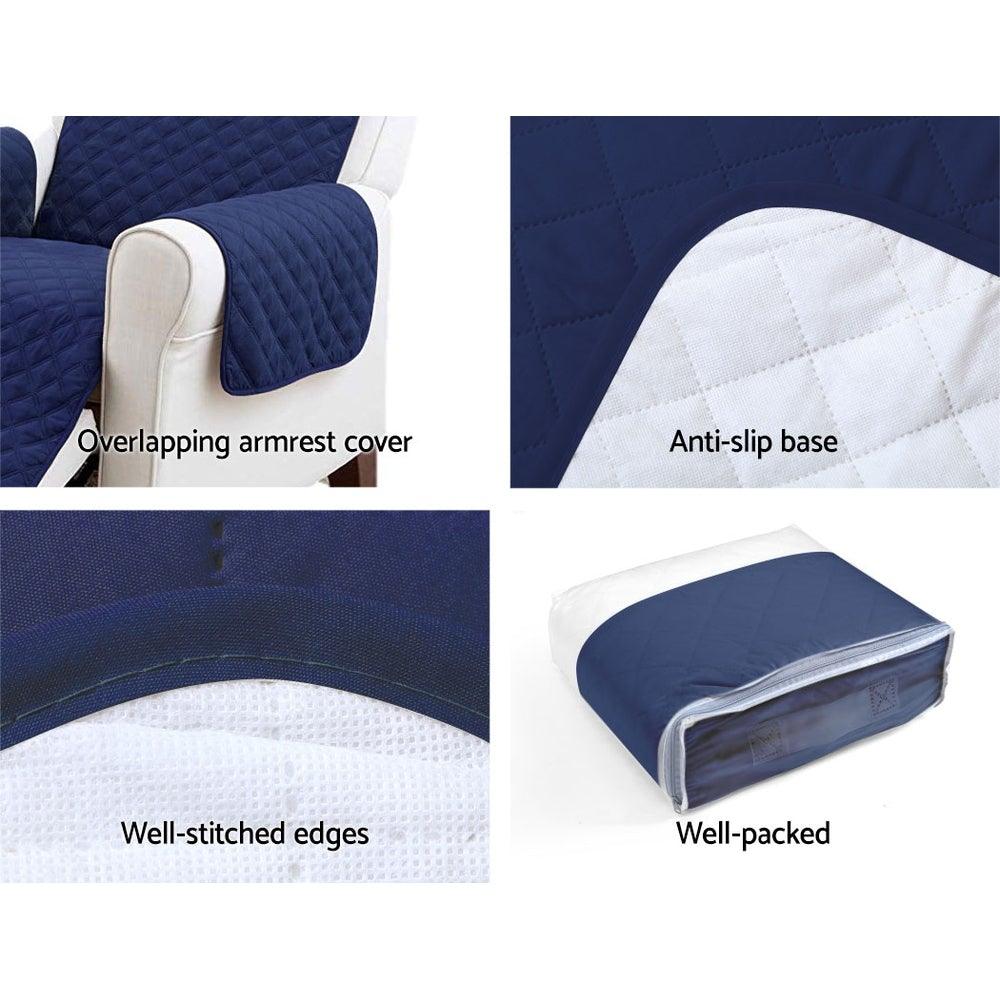 Artiss Sofa Cover Quilted Couch Covers Lounge Protector Slipcovers 1 Seater Navy