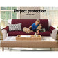 Artiss Sofa Cover Quilted Couch Covers Lounge Protector Slipcovers 1 Seater Burgundy
