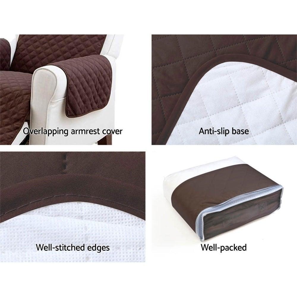 Artiss Sofa Cover Quilted Couch Covers Lounge Protector Slipcovers 3 Seater Coffee
