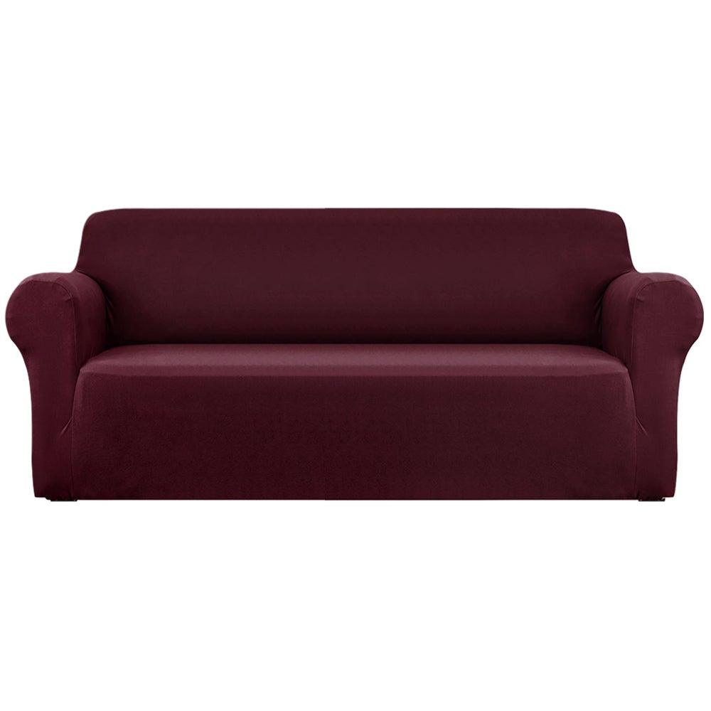 Artiss Sofa Cover Elastic Stretchable Couch Covers Burgundy 4 Seater