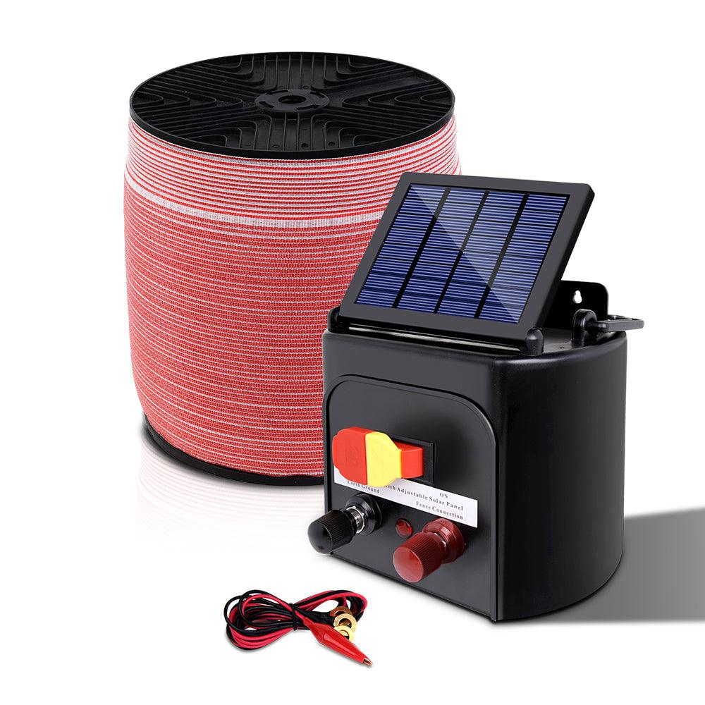 Giantz Electric Fence Energiser 3km Solar Powered Charger Set + 2000m Tape