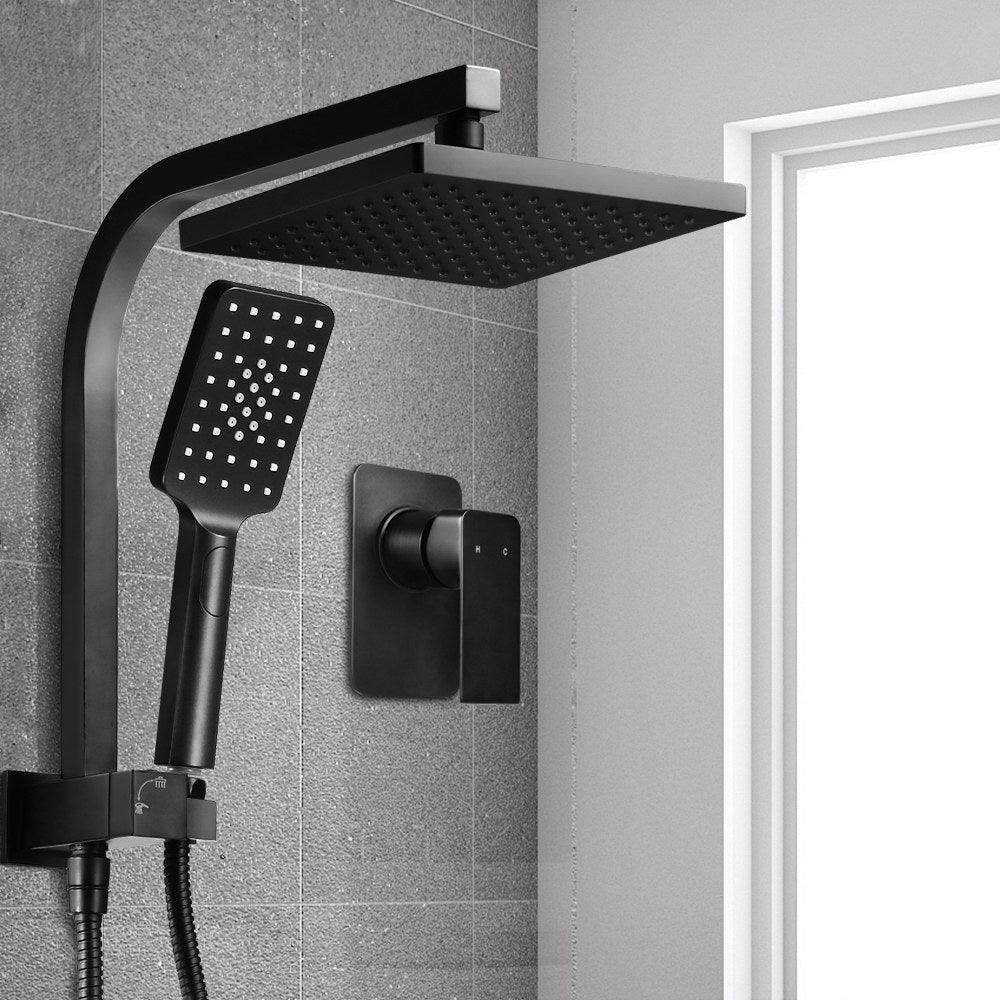 Cefito WELS 8'' Rain Shower Head Mixer Square Handheld High Pressure Wall Black