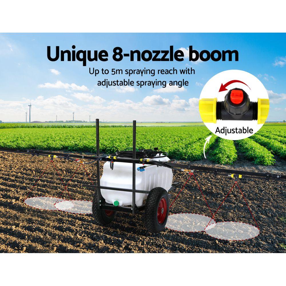 Giantz 100L ATV Weed Sprayer 5M Boom Trailer Spot Spray Tank Farm Pump