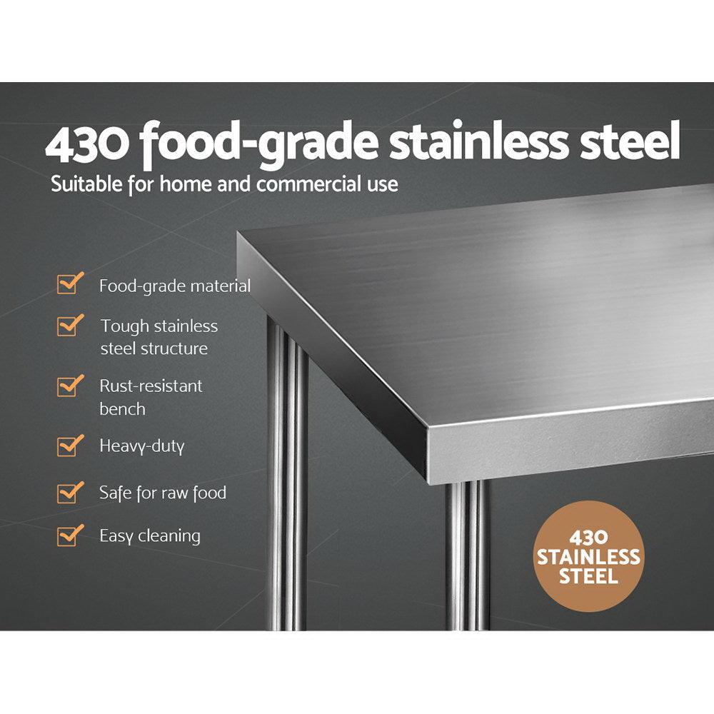 Cefito 762 x 762mm Commercial Stainless Steel Kitchen Bench