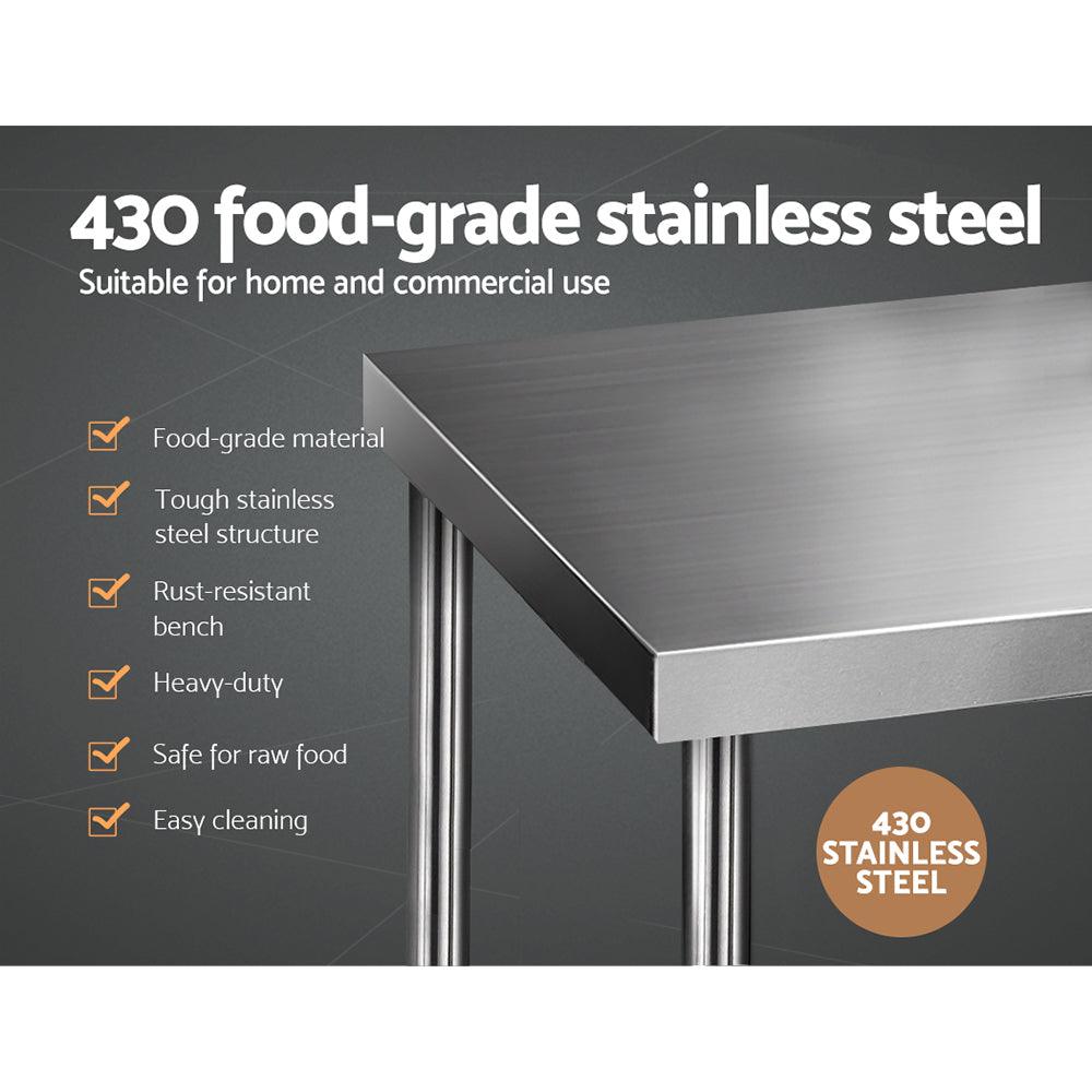 Cefito 1219 x 762mm Commercial Stainless Steel Kitchen Bench