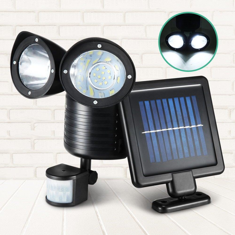 2X 22 LED Solar Powered Dual Light Security Motion Sensor Flood Lamp Outdoor