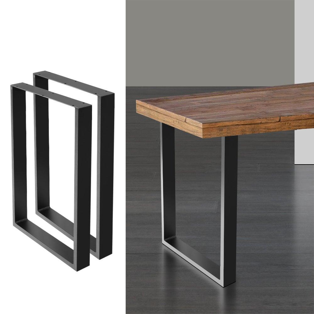 Artiss 2x Coffee Dining Steel Table Legs 71x50CM Industrial Vintage Bench Metal Box