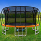 Everfit 16FT Trampoline Round Trampolines With Basketball Hoop Kids Present Gift Enclosure Safety Net Pad Outdoor Orange