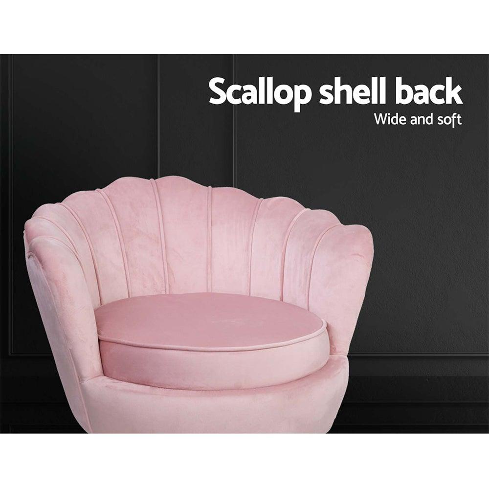 Artiss Armchair Lounge Chair Accent Armchairs Retro Single Sofa Velvet Pink