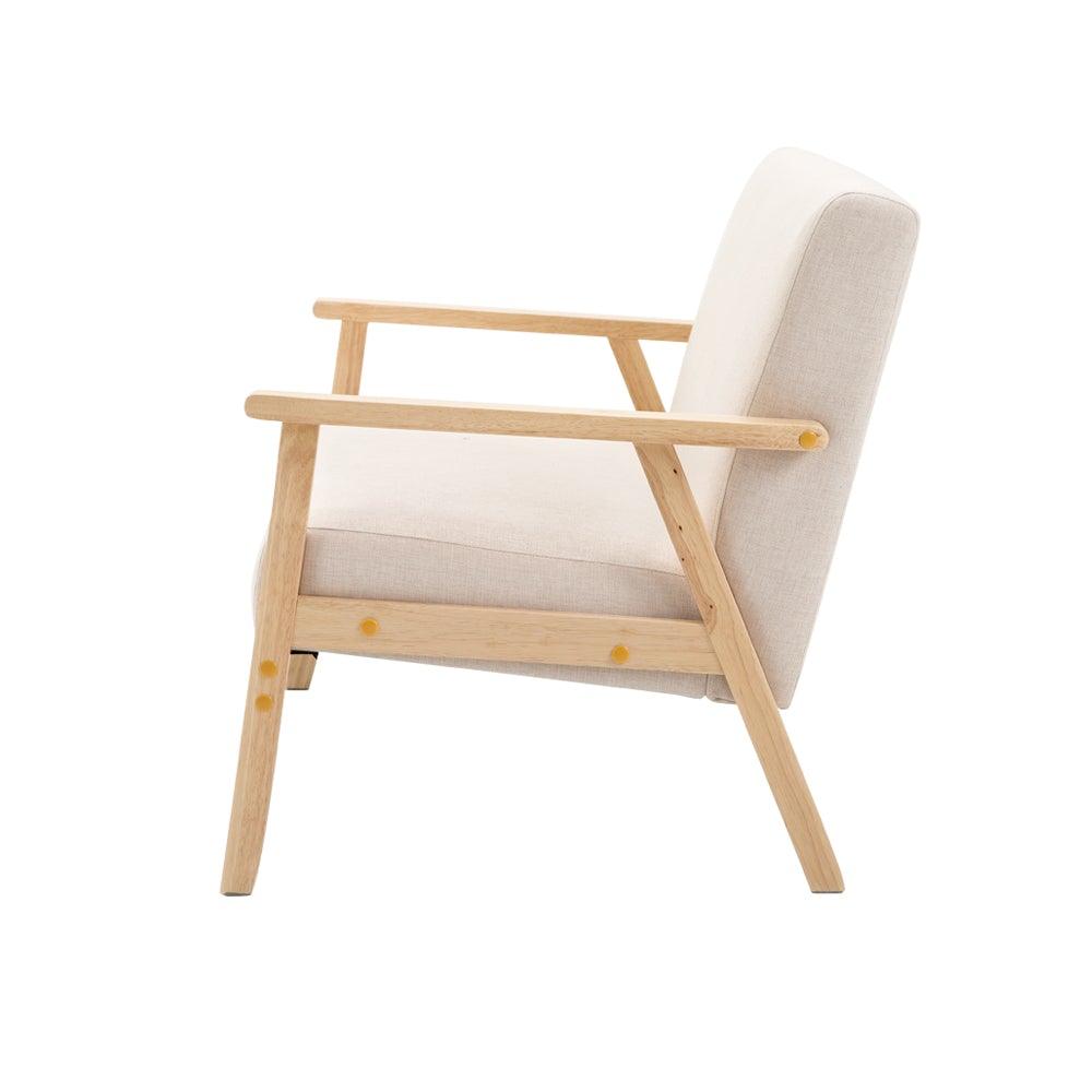 Artiss 2 Seater Fabric Sofa Chair - Beige