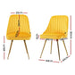 Artiss Set of 2 Dining Chairs Retro Chair Cafe Kitchen Modern Metal Legs Velvet Yellow