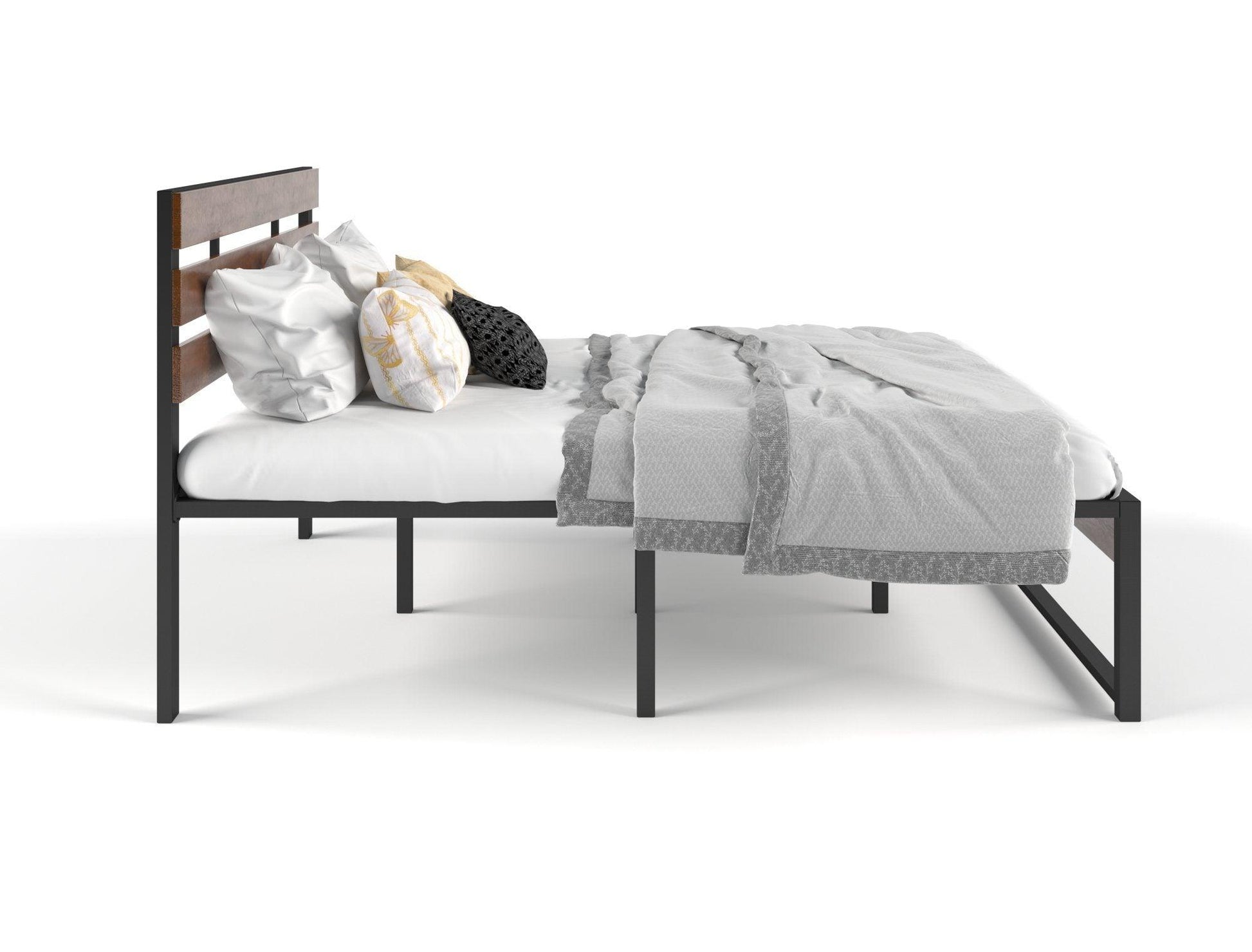 Ora Wooden and Metal Bed Frame King