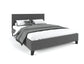 Pale Fabric Bed Frame - Charcoal Queen