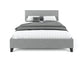 Pale Fabric Bed Frame - Grey Double