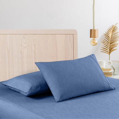 Casa Decor 2000 Thread Count Bamboo Cooling Sheet Set Ultra Soft Bedding - King Single - Denim