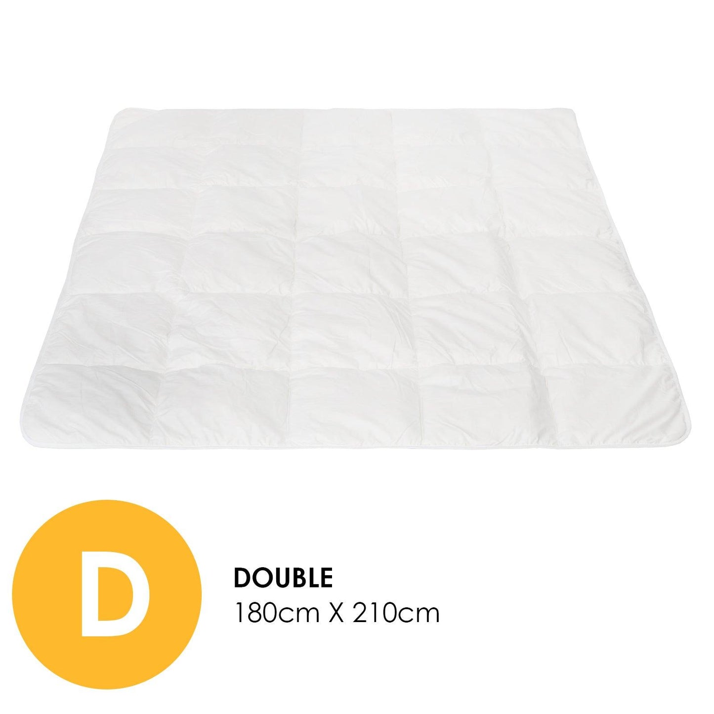 Royal Comfort 260GSM Deluxe Eco-Silk Touch Quilt 100% Cotton Cover - Double - White