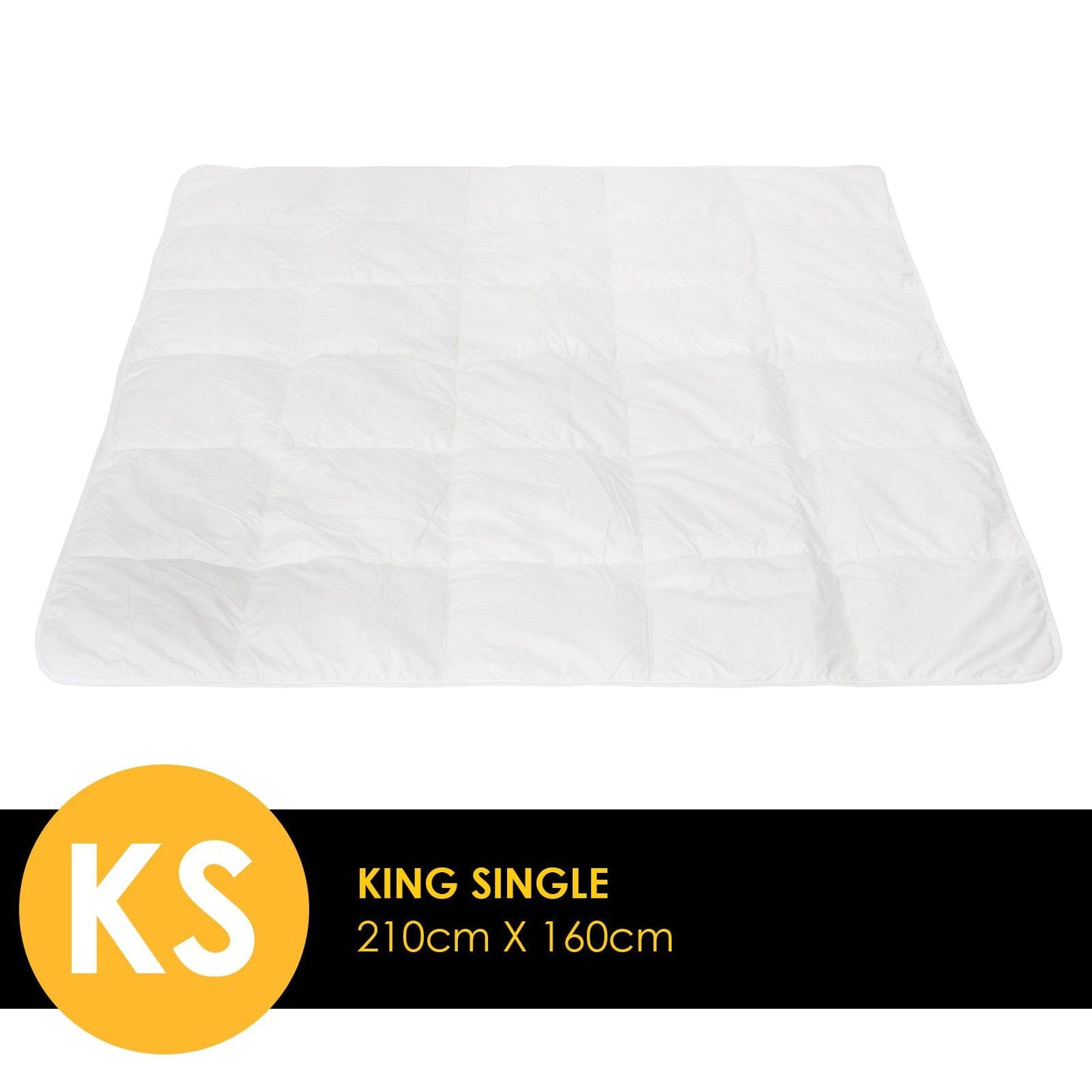 Casa Decor Silk Touch Quilt 360GSM All Seasons Antibacterial Hypoallergenic - King Single - White