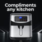 Kitchen Couture 12 Litre Air Fryer Multifunctional LCD One Touch Display Silver Silver