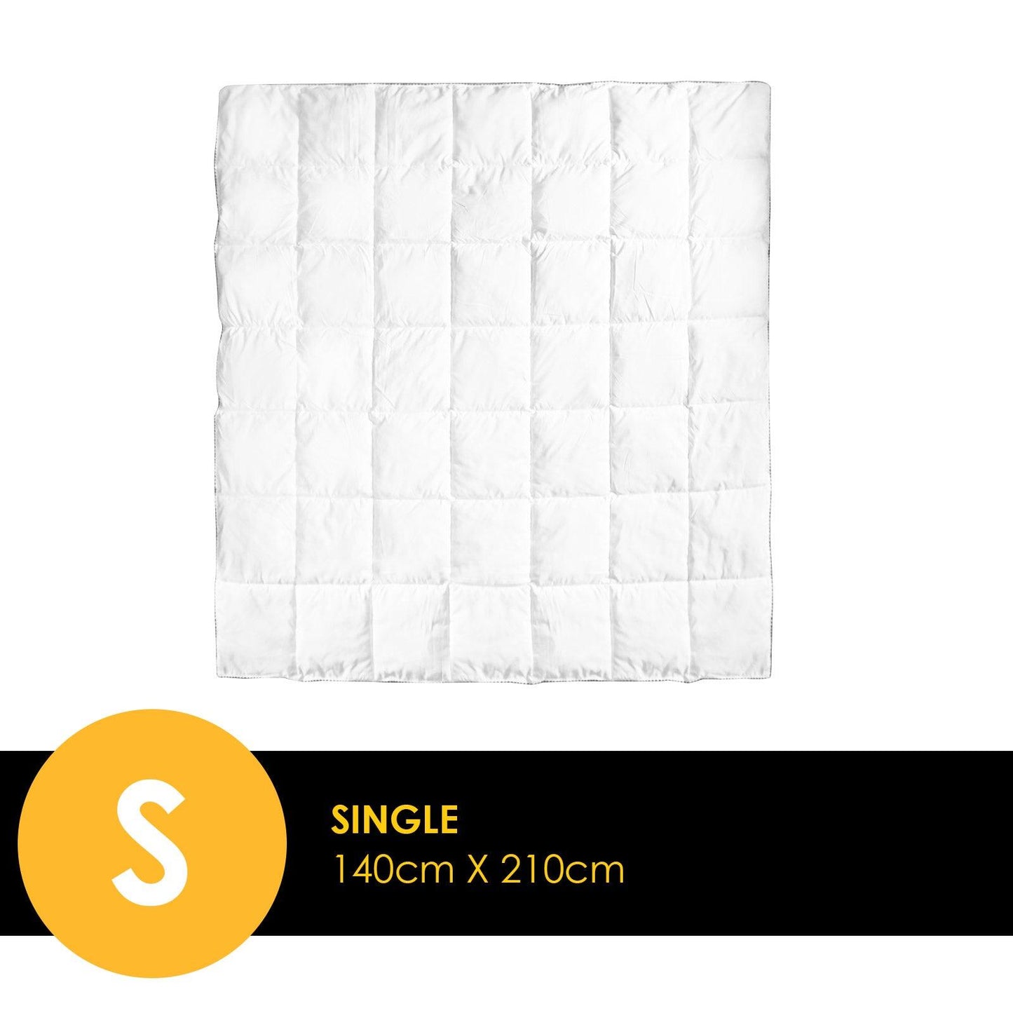 Royal Comfort Bamboo Blend Quilt 250GSM Luxury Duvet 100% Cotton Cover - Single - White