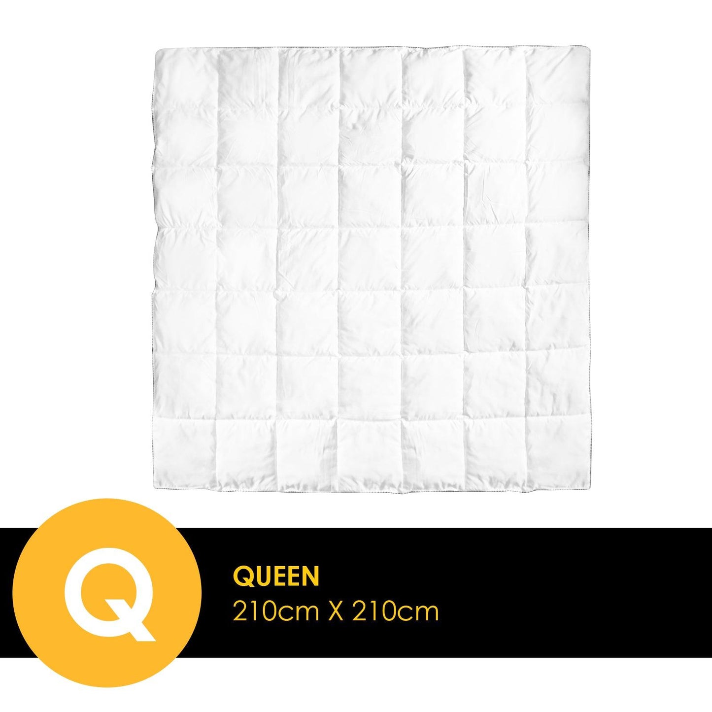 Royal Comfort Bamboo Blend Quilt 250GSM Luxury Duvet 100% Cotton Cover - Queen - White
