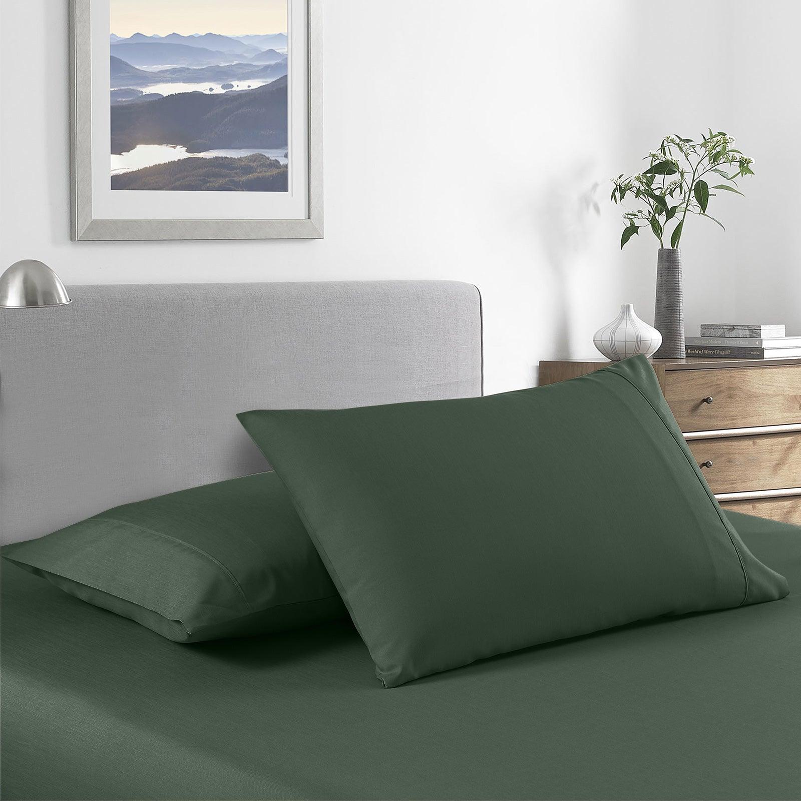 Royal Comfort 2000 Thread Count Bamboo Cooling Sheet Set Ultra Soft Bedding - Queen - Olive