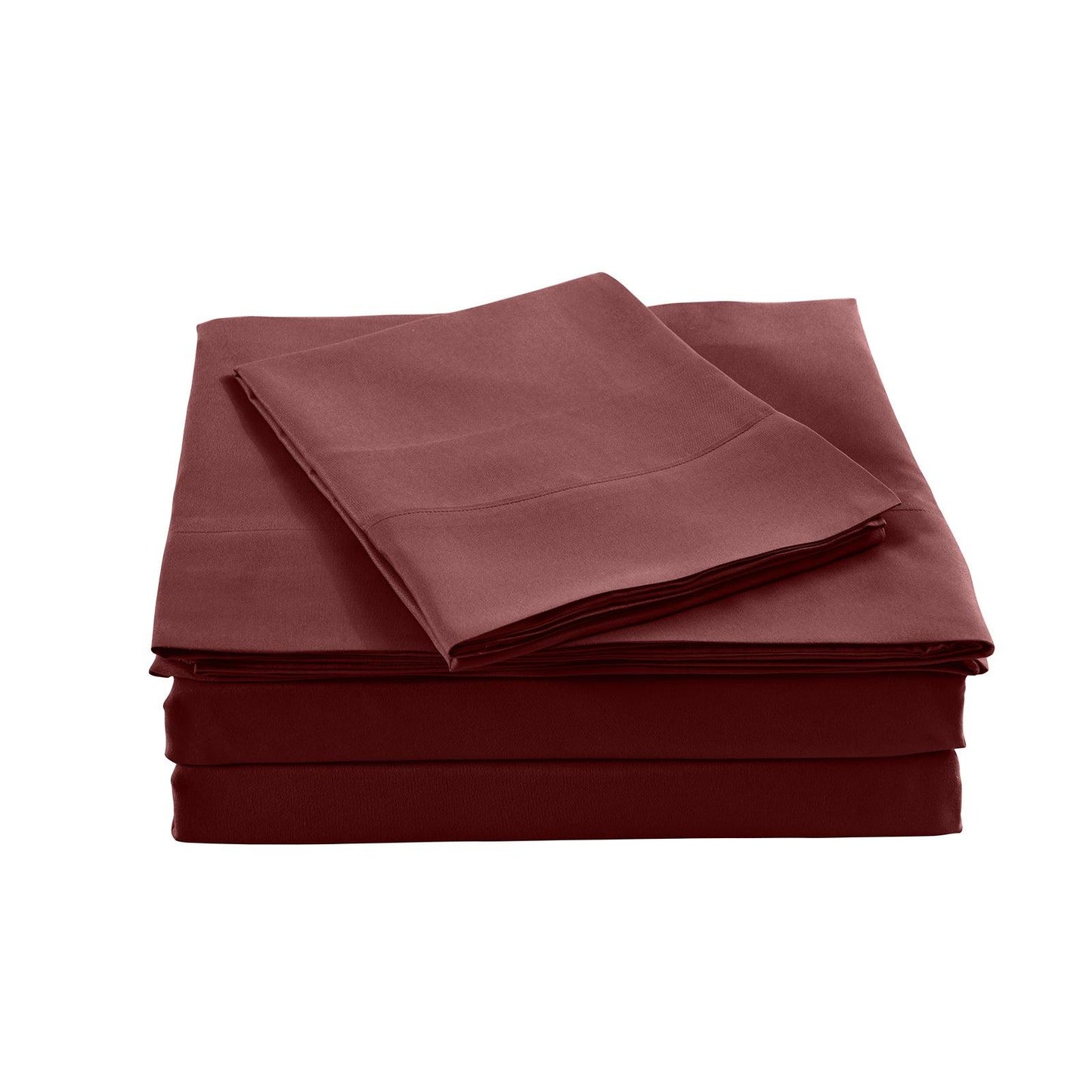 Royal Comfort Bamboo Blended Sheet & Pillowcases Set 1000TC Ultra Soft Bedding - Queen - Malaga Wine