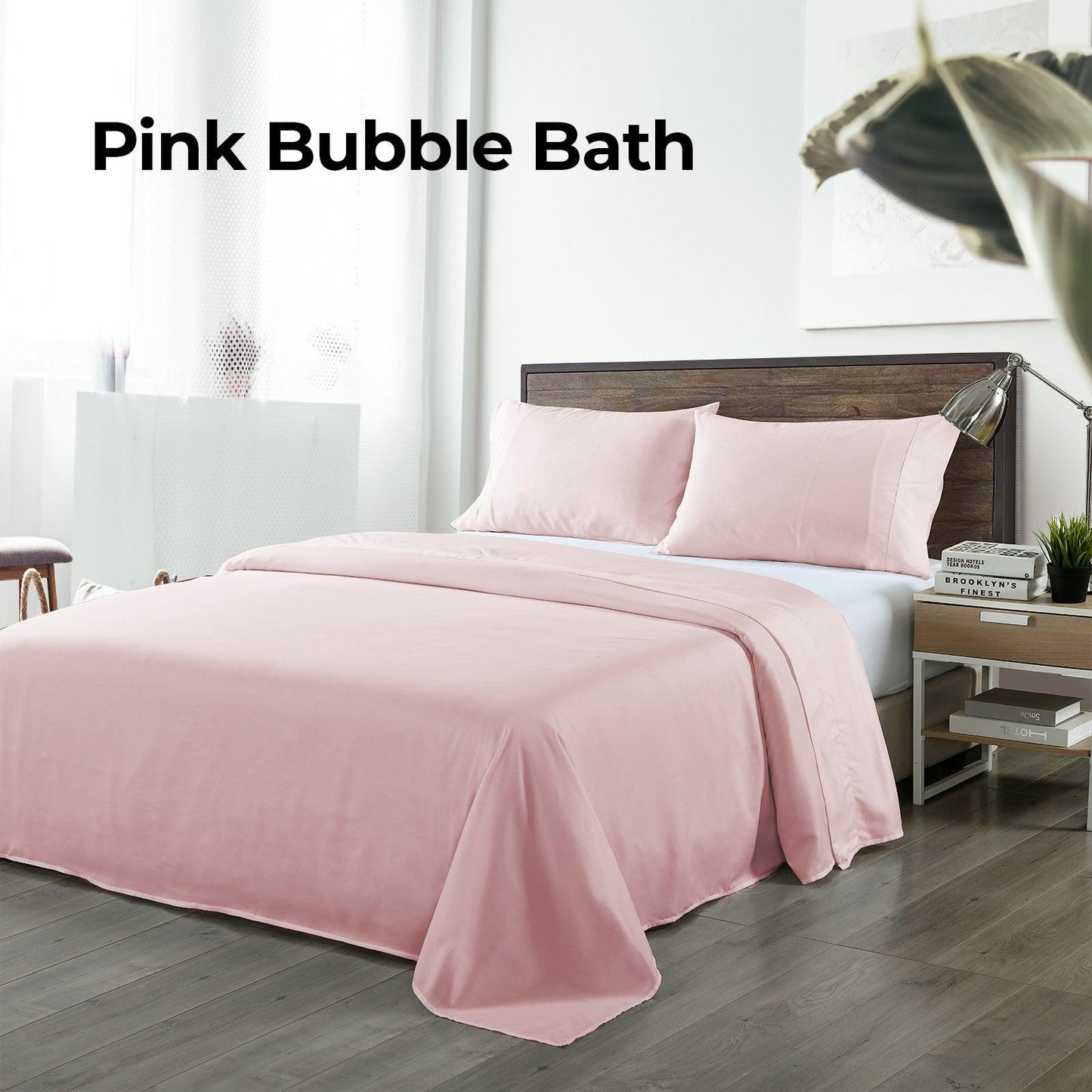 Royal Comfort Bamboo Blended Sheet & Pillowcases Set 1000TC Ultra Soft Bedding - King - Bubble Bath