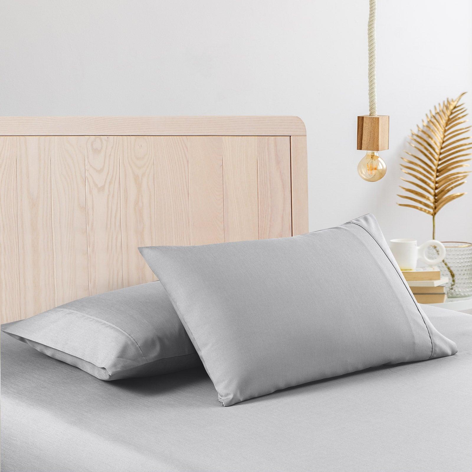 Casa Decor 2000 Thread Count Bamboo Cooling Sheet Set Ultra Soft Bedding - King Single - Stonewash Grey