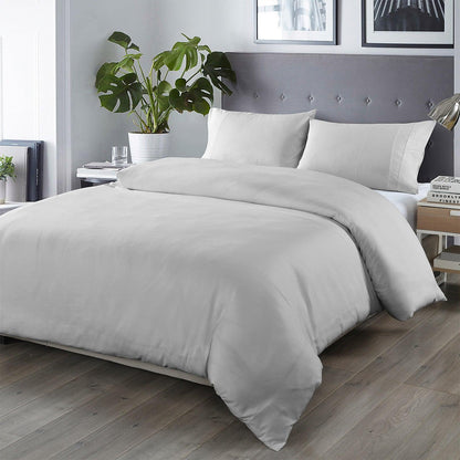 Royal Comfort Bamboo Blended Quilt Cover Set 1000TC Ultra Soft Luxury Bedding - King - Portland Grey