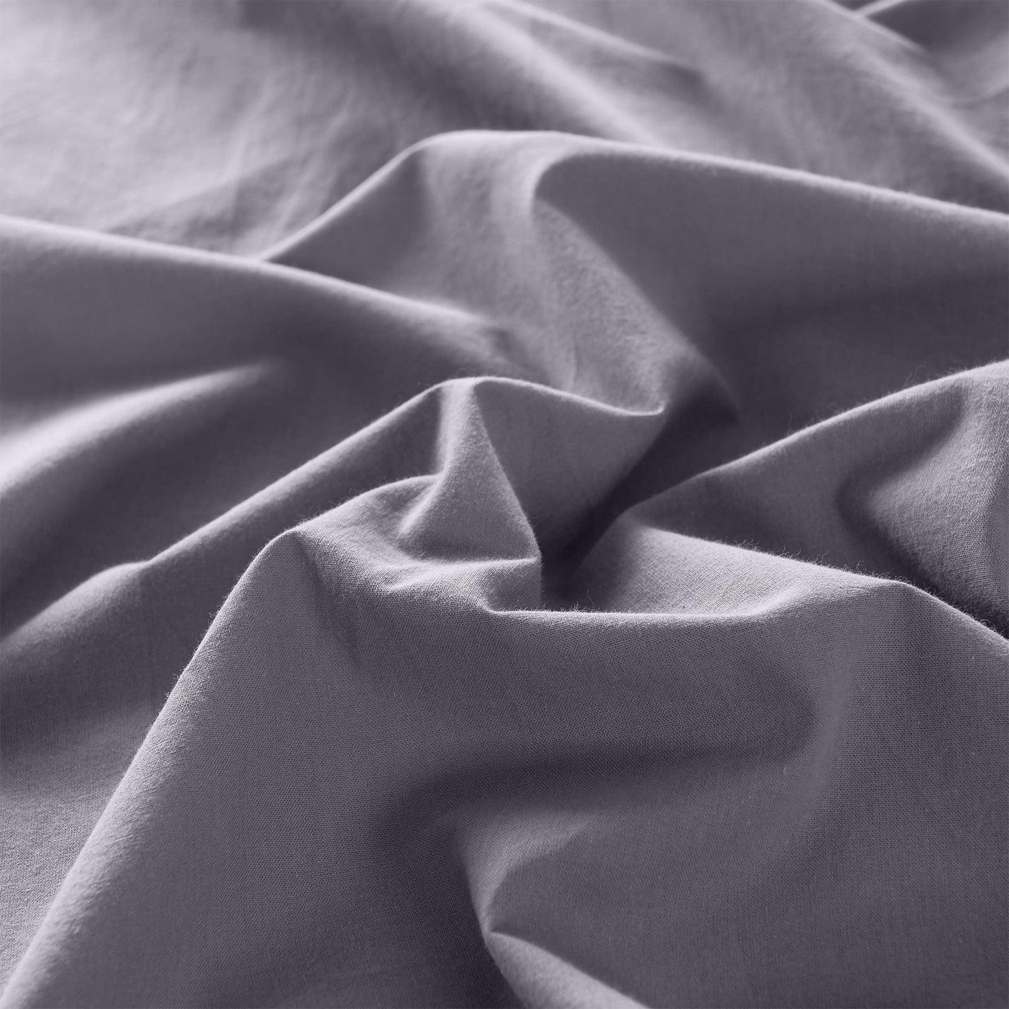 Royal Comfort Vintage Washed 100% Cotton Sheet Set Fitted Flat Sheet Pillowcases - Double - Grey