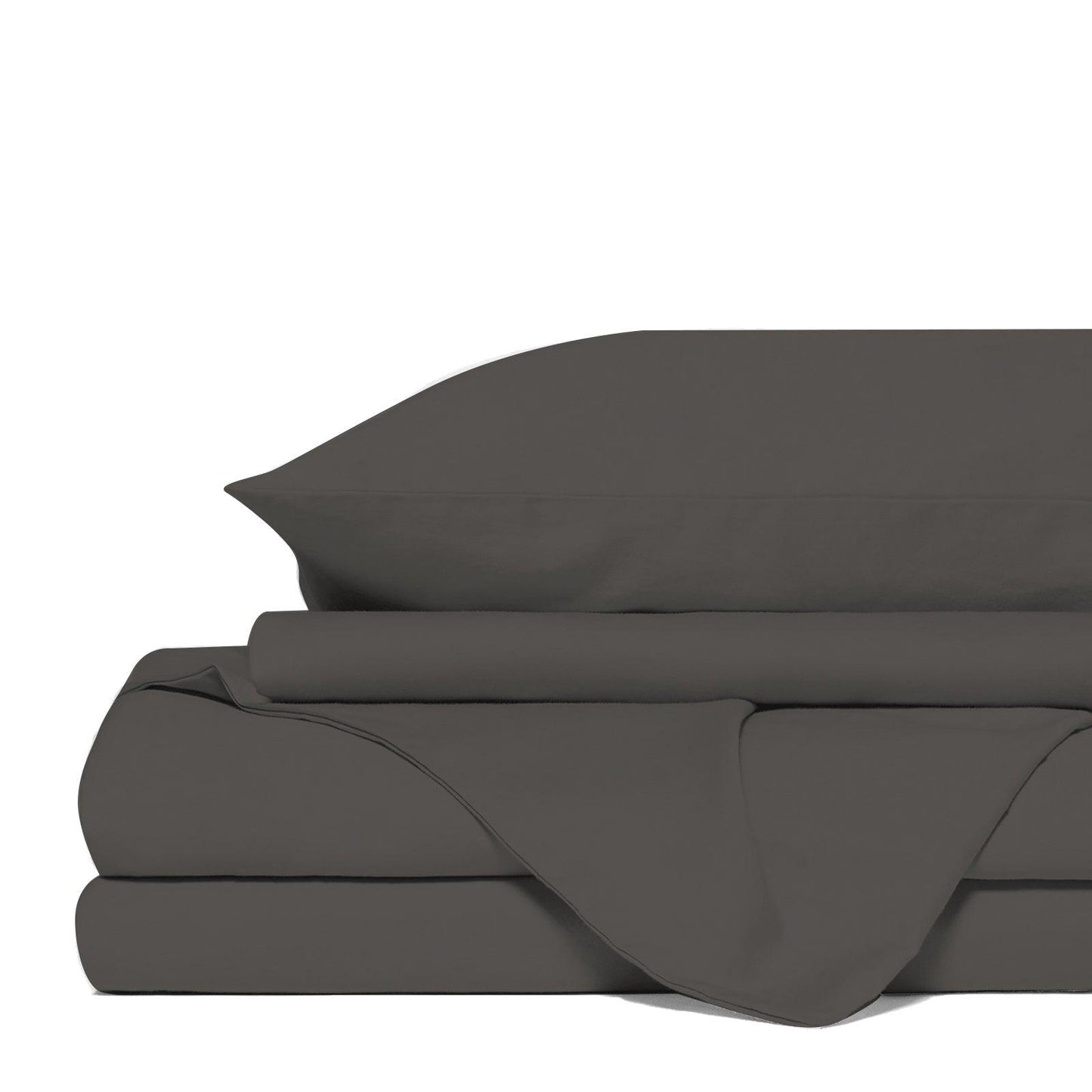 Royal Comfort 4 Piece 1500TC Sheet Set And Goose Feather Down Pillows 2 Pack Set - King - Dusk Grey