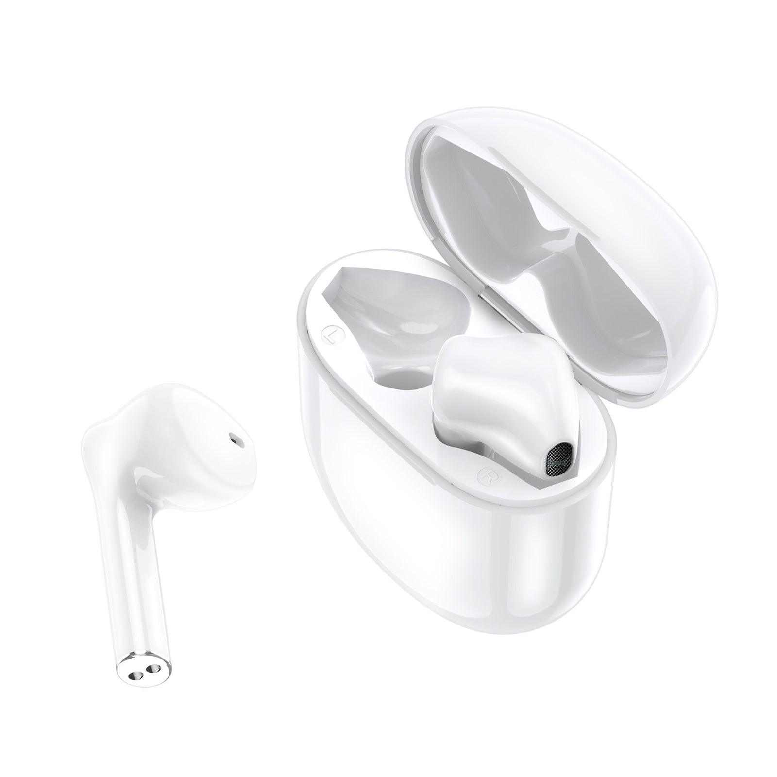 FitSmart Wireless Earbuds Earphones Bluetooth 5.0 For IOS Android In Built Mic - White
