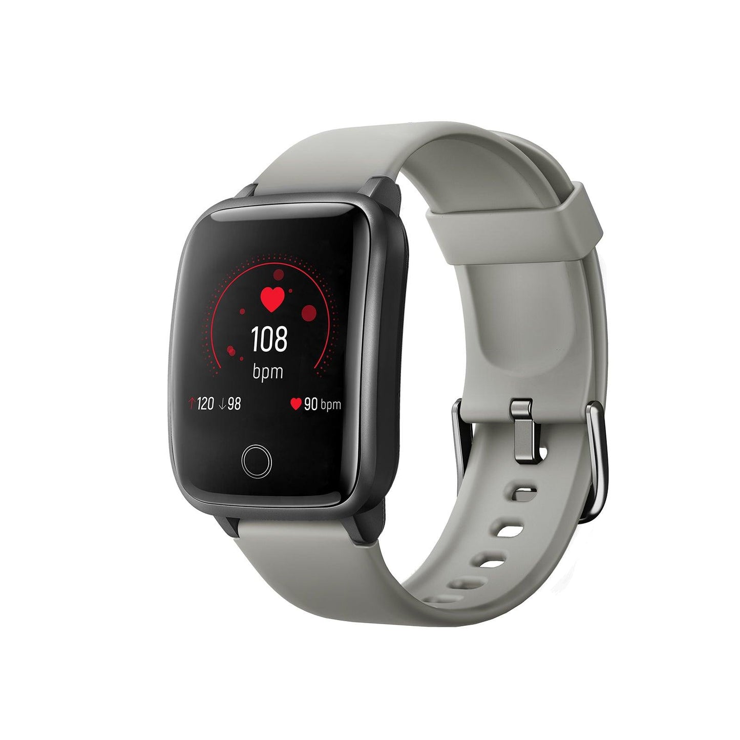 FitSmart Smart Watch Bluetooth Heart Rate Monitor Waterproof LCD Touch Screen - Silver Grey