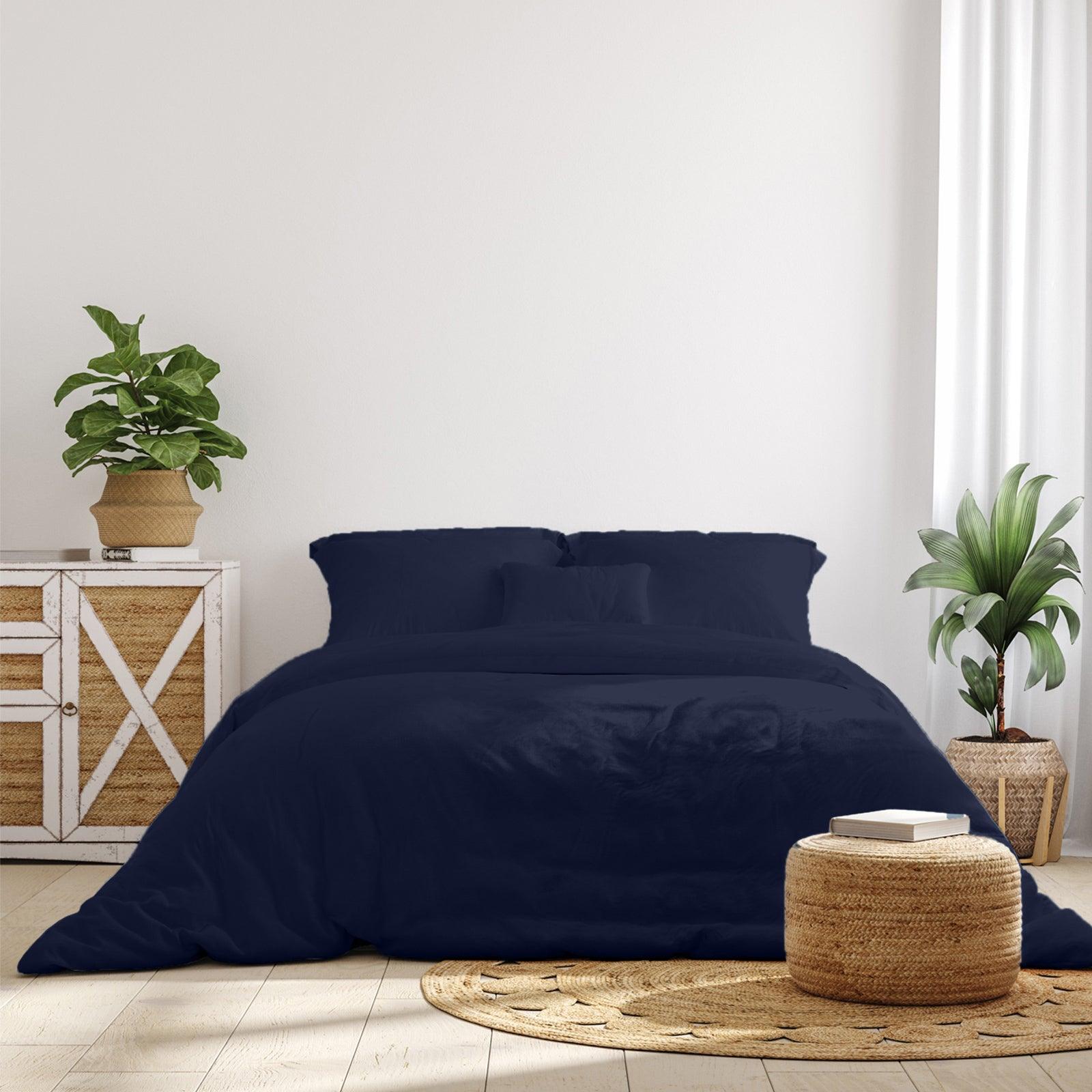 Royal Comfort 1000 Thread Count Bamboo Cotton Sheet and Quilt Cover Complete Set - King - Royal Blue