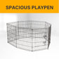 4Paws 8 Panel Playpen Puppy Exercise Fence Cage Enclosure Pets Black All Sizes - 36" - Black