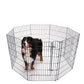 4Paws 8 Panel Playpen Puppy Exercise Fence Cage Enclosure Pets Black All Sizes - 36" - Black