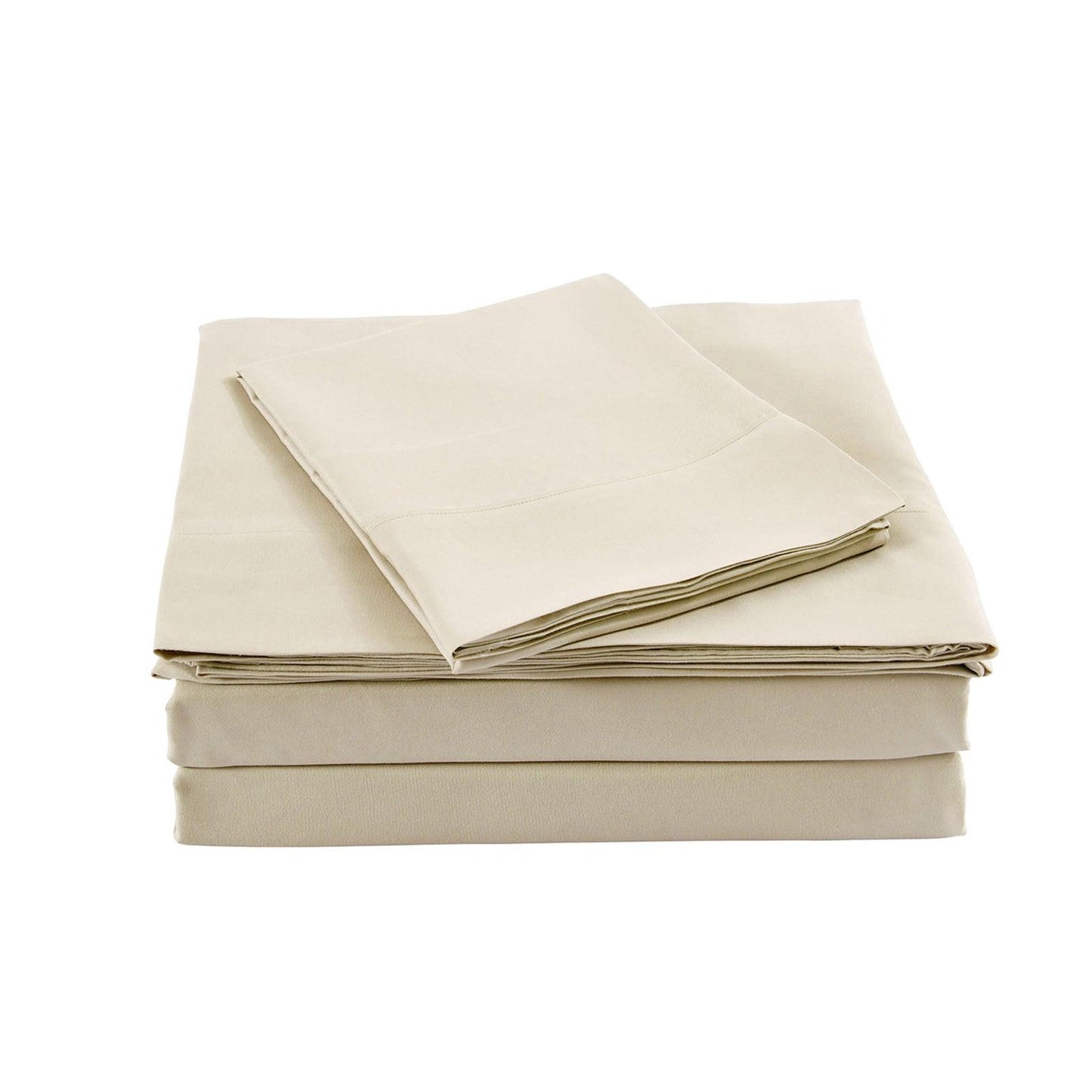 Royal Comfort Bamboo Blended Sheet & Pillowcases Set 1000TC Ultra Soft Bedding - Queen - Ivory
