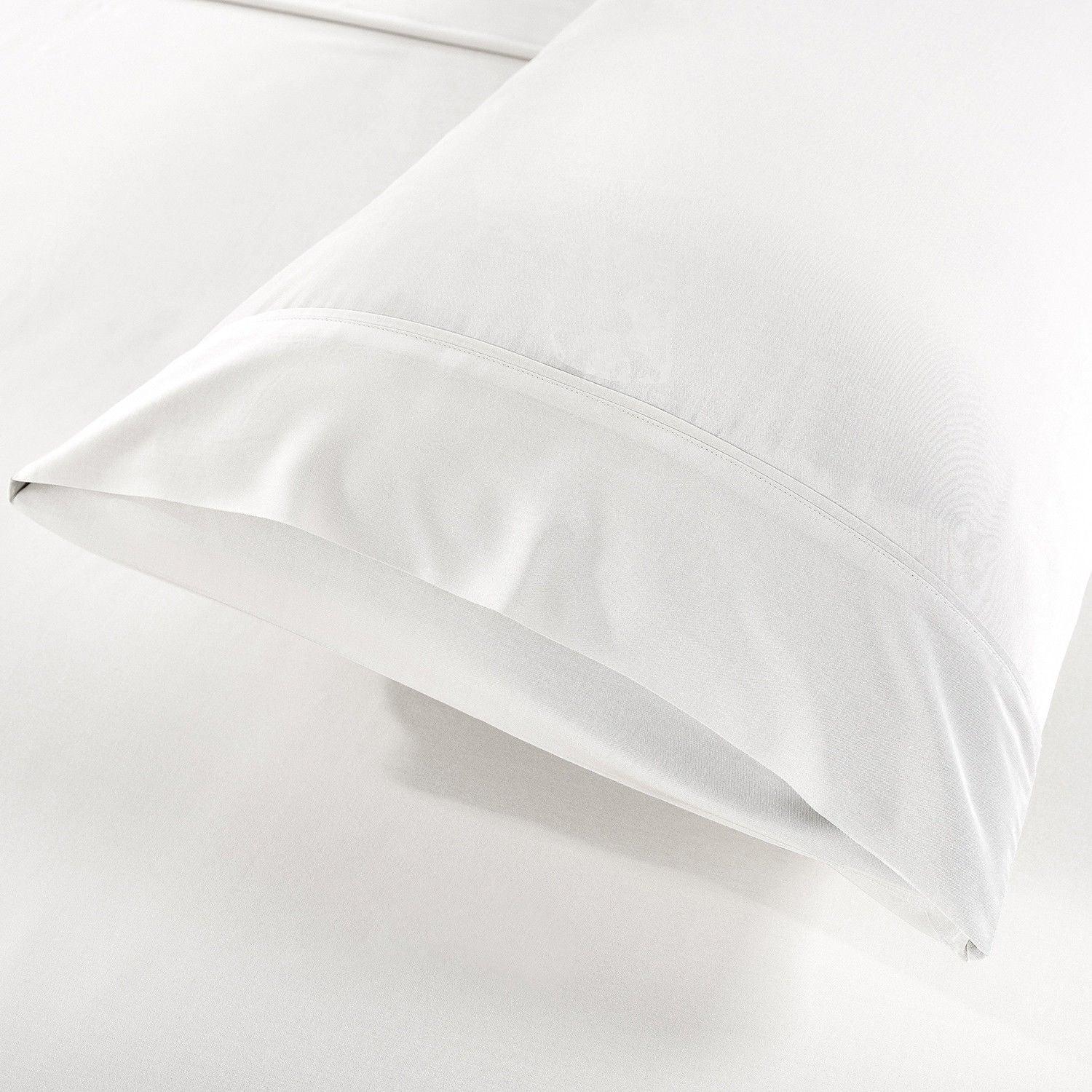 Royal Comfort Bamboo Blended Sheet & Pillowcases Set 1000TC Ultra Soft Bedding - King - White