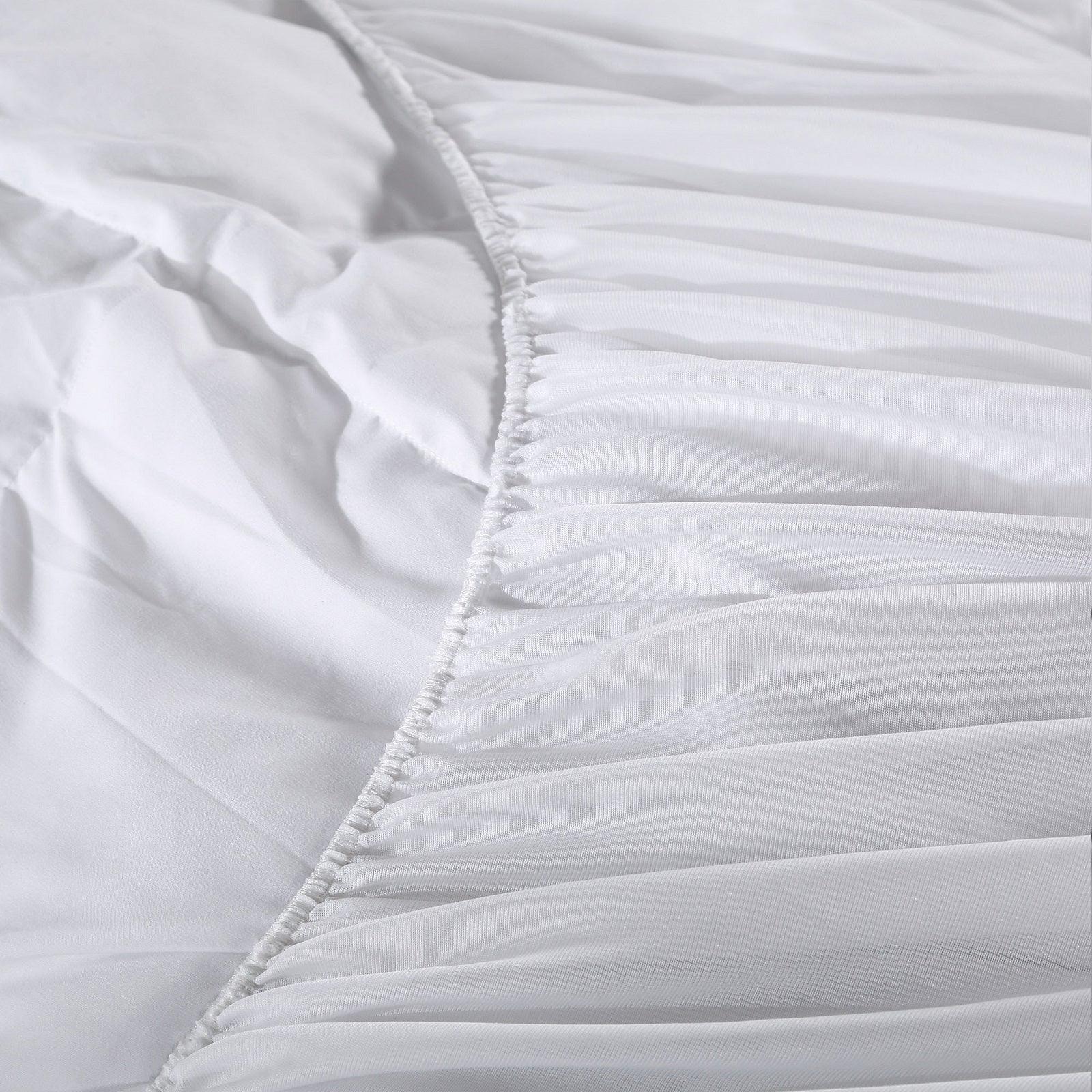 Royal Comfort 1000GSM Luxury Bamboo Fabric Gusset Mattress Pad Topper Cover - Queen - White